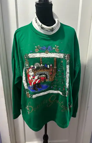 Holiday Time Embroidered Graphic Turtleneck Sweater in 20W - Image 1