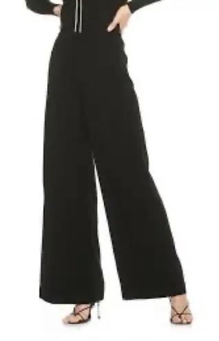 Alexia Admor Rover Black Wide Leg Trouser Pant Pleated Crepe Career Size 14 New
