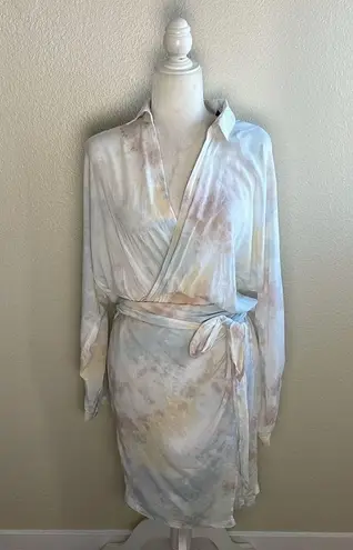 Young Fabulous and Broke NWT  Sz M RAINE TIE DYE LONG SLEEVE WRAP DRESS MOON CANYON