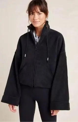 Free People Movement Climb High Fleece Jacket Wide Sleeves Black NWOT size M