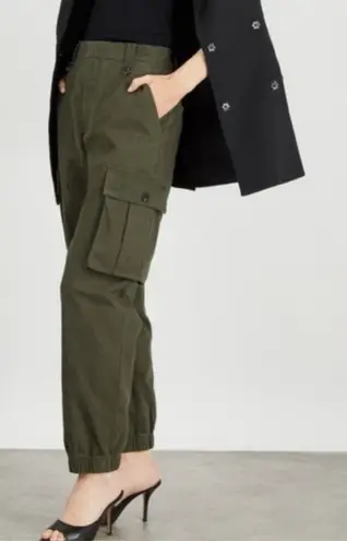 Zadig & Voltaire Pilote Canvas Cargo Jogger Pant Olive Green 34 / XS
