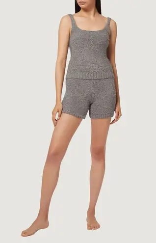 SKIMS Womens Shorts Gray Cozy Knit Boucle High Waisted Ribbed Pull On Size S/M