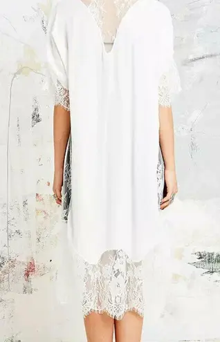 Pins & Needles Lace Longline Kimono White Jacket Medium Urban Outfitters…