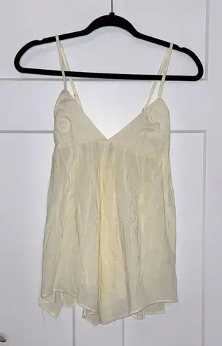 We Wore What NWOT  Cream Triangle Bust Flowy Spaghetti Strap Tank Top thumbnail 2