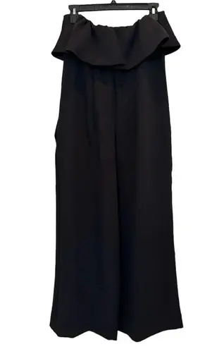 Babaton Aritzia Flutter Strapless Wide Leg Jumpsuit Black Size 8