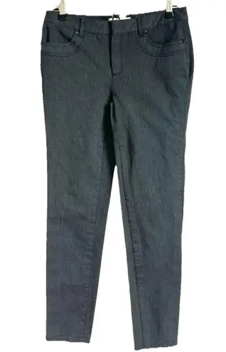 Etcetera Marilyn Solid Gray Mid Rise Skinny Pants Chino Size 4 Stretchy Pockets