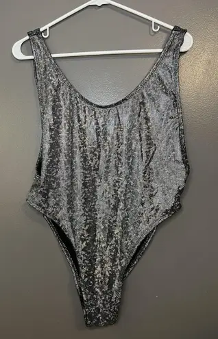 Dippin Daisy's Swimsuit Womens X Large Silver Holographic One Piece High Cut Size XL