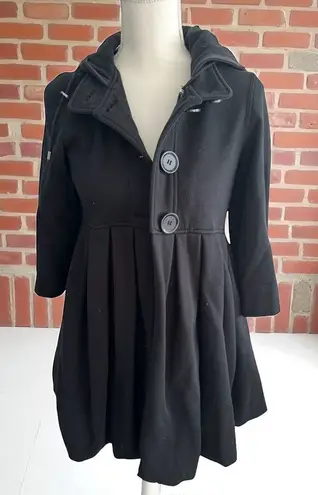 AQUA  Black Jersey Hooded Jacket Coat Size XS