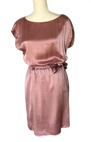 Worth New York Pink Satin Sheath Dress PS Short Sleeve Party Cocktail Size undefined