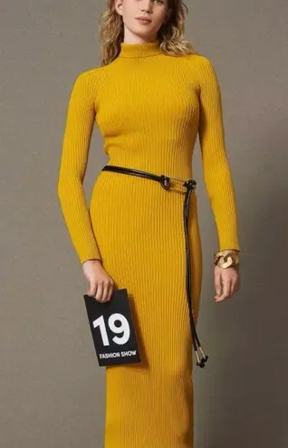 Heart & Hips Ribbed Bodycon Midi Golden Hour Goals - SZ L