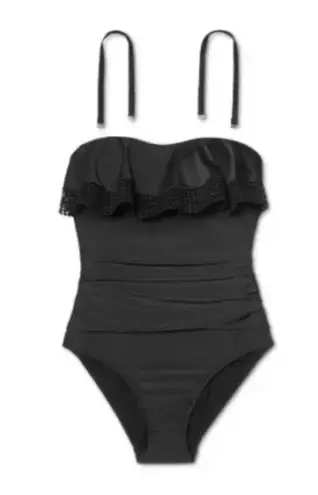 Kona Sol Crochet Ruffle Bandeau One Piece