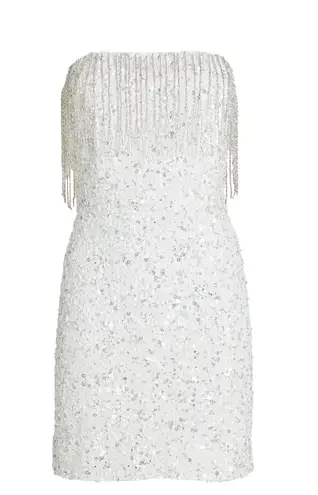 Retrofête NWT Retrofete CASSANDRA SEQUIN FRINGE White DRESS