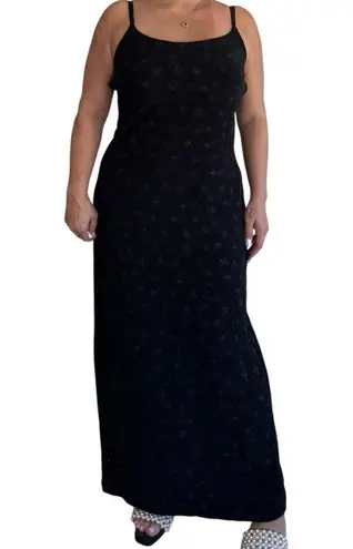 Vintage Jody California Black Sparkle Formal Gown Dress Size 18 USA Made