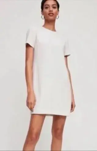 Babaton Aritzia Short Mini Lined Pearl Dress Short Sleeve Gray Print, Size XS S White