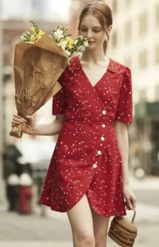 Quanta du Soleil Chili Wrap Dress New Without Tags Red