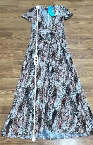 Melissa Odabash Viscose classic Lou Snake Long Dress size XS Brown