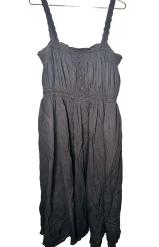 The Great Black 100% Cotton Cachet Midi Lace Detail Button Midi Dress Size 2