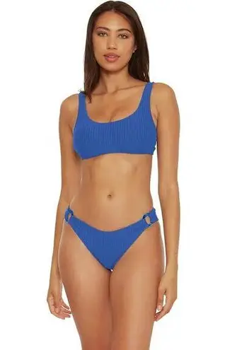 BECCA by Rebecca virtue Becca Jocelyn Blue Ribbed O-Ring Two Piece Bikini Swimsuit Set Size Small