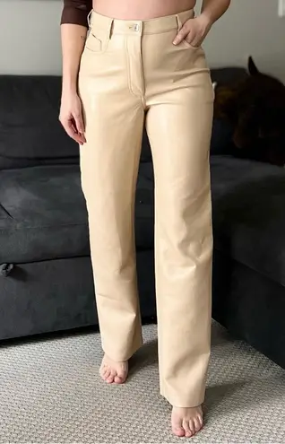 Wilfred Aritzia Melina Vegan Leather Straight Leg Pants