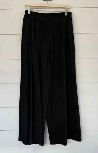 Cider Women’s 0XL Black Pleated Ribbed Wide Leg Pants