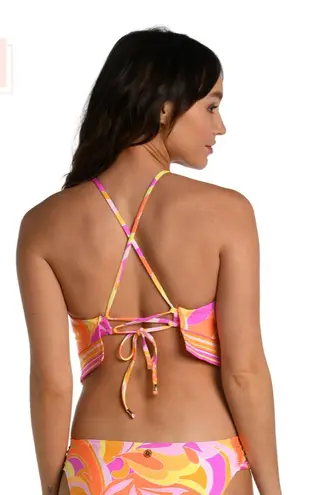 La Blanca Sunshine 79 Retro Swirl High-Neck Midkini Top