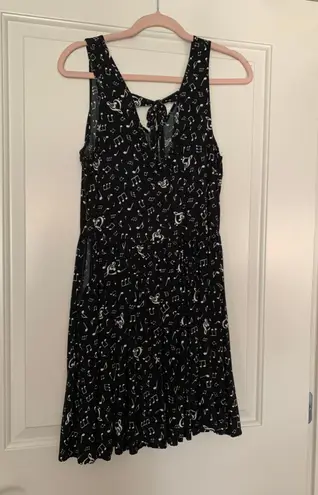 Hot Topic Black Music Note Dress Tie Back 