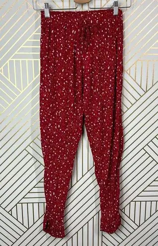 Poupette St. Barth  Red Sky Rayon Georgette Foe Printed Pants Size US XS