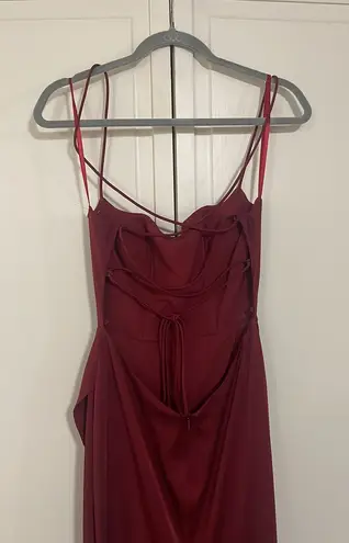 La Femme Burgundy Prom Dress