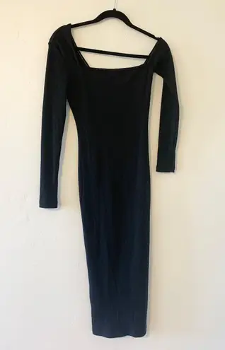 Tiger Mist NWT  Corbin Ribbed Knit Asymmetric Long Sleeve Midi Dress Size Small