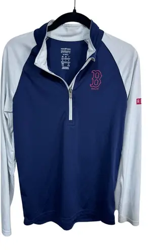 MLB Boston Red Sox Major League Baseball Maryland Raglan Half Zip Shirt Size L Blue Size L