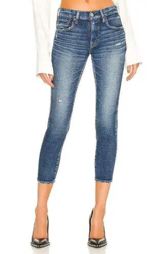 NWT Moussy Vintage Pritchard Skinny in Blue Distressed Stretch Jeans 26 $350