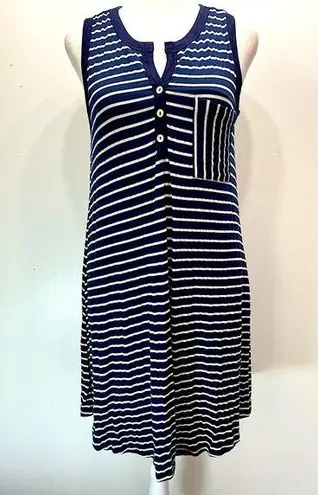 Sweet Claire NEW ModCloth Navy & White Striped Sleeveless Knit Dress Size Small
