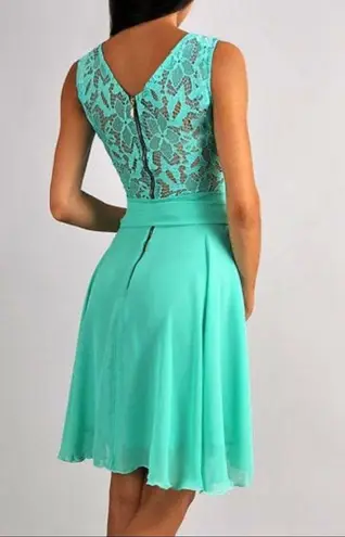 Handmade Mint Green Blue Lace Chiffon Short Mini A