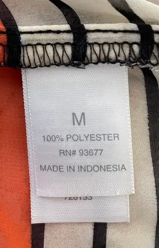 Bisou Bisou Sheer Button Up Striped Multicolored Blouse, size M