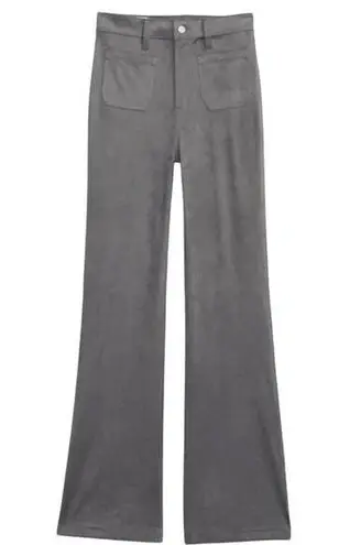 NWT The Gap SZ.26 High Rise Vegan Suede Retro ’70s Flare Jeans Pants Grey Gray