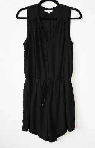 Dr2 Black Sleeveless Button Front Romper Size Medium