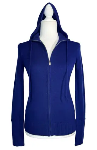 J.Crew Italian Cashmere Hoodie XS Blue 100% Full Zip Sweater Jacket FA07
