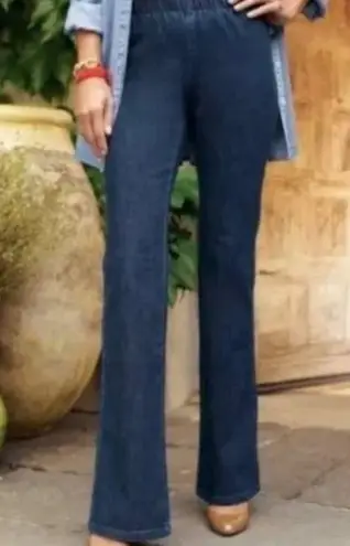 Soft Surroundings Pull On Flare Leg Denim Pant, Sz M
