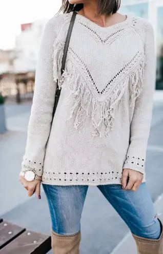 Show Me Your Mumu  mellow fringe heart sweater XS‎ - Image 1