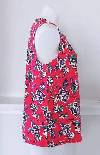 Rafaella Sportswear Floral Top Cotton Tank Knit Size XL NWT $43.00