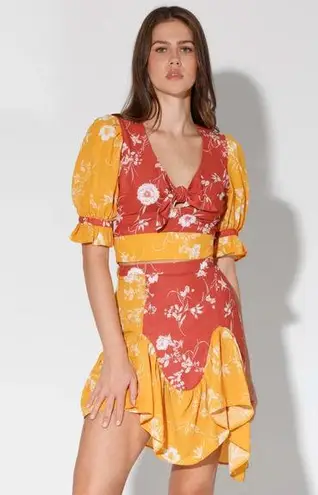 Walter Baker nwt floral Crystal Skirt, Carnation Mix - Printed Dobby size 4