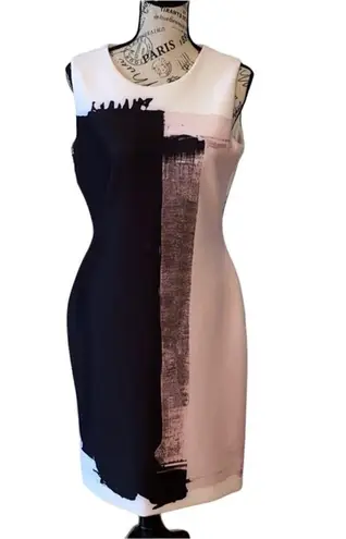 DKNY  Paint Streak Color Block Sheath Dress in Dusty Mauve