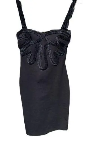 Kardashian Kollection Black Ribbon Party Dress Small
