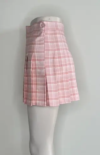 The Comfy And Ready Plaid Skorts In Pink Size Small