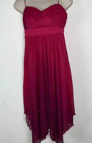Three Pink Hearts Ombre Sparkle Prom/Homecoming Junior Dress Size M