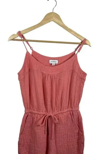 Evereve Gemma Gauzy Cotton Jumpsuit in Coral Size S