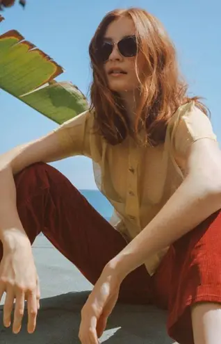 💕GARRETT LEIGHT💕 Crescent Sunglasses ~ Rose Gold Frame Pink Mirror Lenses NWT