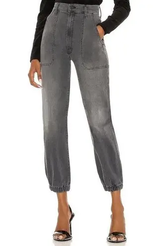 Mother Women’s Plus Size 33 The Wrapper Patch Springy Ankle Jeans Gray