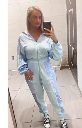 PARADISED Blue 100% Cotton Long Sleeve Tracksuit Kelsey Jumpsuit Size Medium