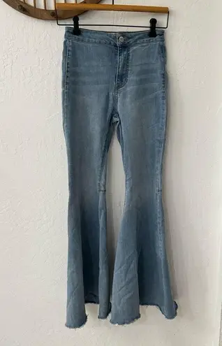 We The Free Free People  Blue Float On Flare Bell Bottom Stretch Jeans 25